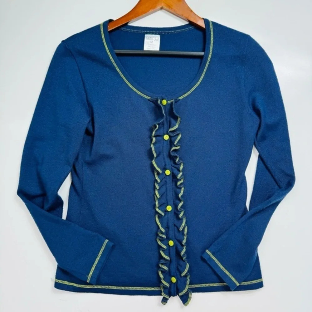 Matilda Jane Hammond‎ Bay Blue-Eyed Claudia Cardigan Sweater Ruffle Medium